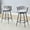 Light Gray Seat & Black Iron Frame, variant on 360° Free Rotation Modern Bar Stools with Breathable Linen Cushions for Kitchen or Dining Seating, Set of 2