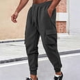 thumbnail image 2 of XuJwPNcy Men's Sweatpants with Pockets Elastic Waist Cotton Joggers Active Athletic Workout Cargo Pants Running Outfit(Dark Gray,3X-Large), 2 of 7