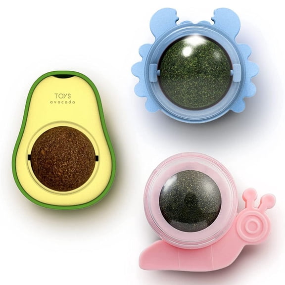 Catnip Squash Edible Cat Toys Cat Lick Ball Teeth Cleaning Catnip Toys for Cats, Natural, Fun and Engaging Play 3 Pack