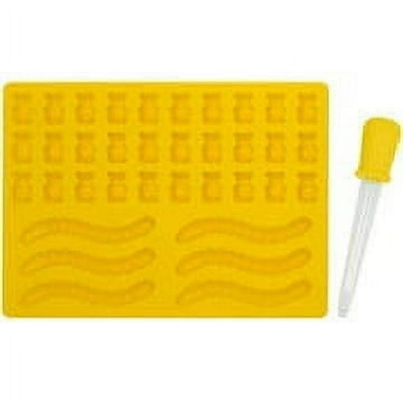 Mrs. Anderson’s Baking Silicone Gummy Bear and Gummy Worm Form with Dropper, Non-Stick, European-Grade