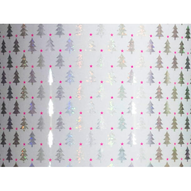 Pack of 1, Mini Holographic Trees Wrapping Paper Roll, 30" x 417' For