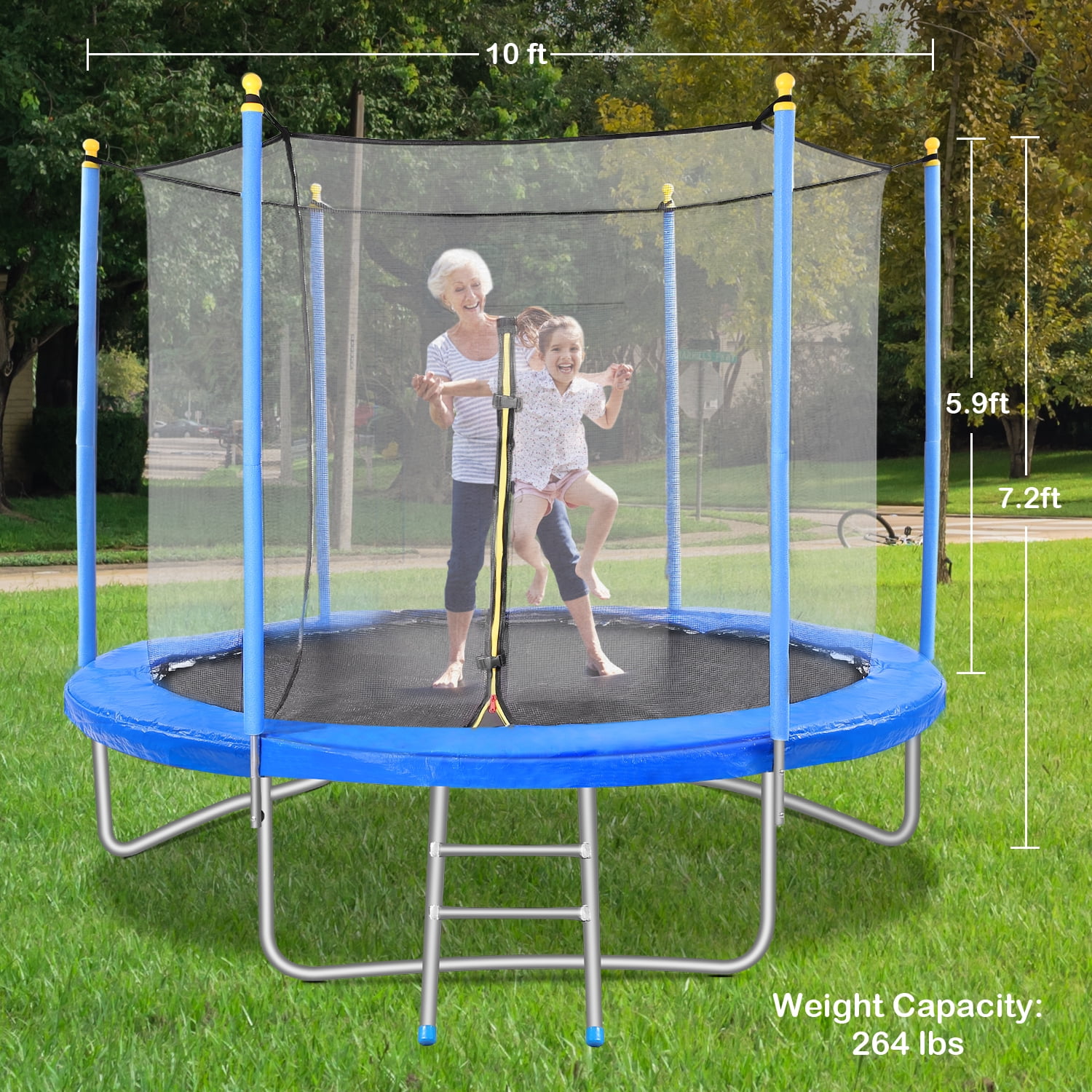 MaxKare 10Ft Trampoline for Kids Trampoline with Enclosure 54 Springs