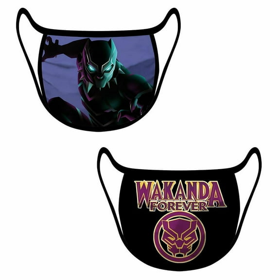 Disney Store Black Panther Cloth Face Mask 2 Pack Set Avenger Adult Size L