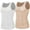 2 Packs: White+Beige, variant on Vaslanda 2 Packs Men Slimming Body Shaper Vest Compression Shirt Gym Workout Tank Top Sleeveless Abdomen Shapewear