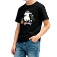 thumbnail image 5 of CONFREE Halloween Boys Short Sleeve Tshirts Crew Neck Cute Ghost Graphic Soft Hallowmas T-Shirts for Kids, 5 of 5