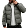 thumbnail image 3 of DYTTDG Men’s Winter Puffer Jacket, Long Sleeve Zip Up Quilted Outerwear with Ribbed Cuffs, Casual Loose Fit Coat for Daily Outdoor Wear, 3 of 8