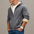 thumbnail image 5 of yuCgh Men's Winter Fleece Lined Hooded Jacket, Thickened Zip Up Coat with Multiple Pockets, Casual Outdoor Jacket for Cold Weather & Daily Wear,Dark Gray,XL, 5 of 7
