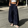 thumbnail image 7 of Womens Balloon Pants Wide Leg Barrel Pants Baggy Trousers Elastic Waist Casual Lounge Travel Pants with Pockets Black S(S), 7 of 7