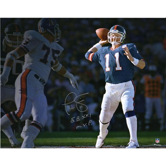 Phil Simms New York Giants Autographed 16" x 20" Super Bowl XXI vs. Broncos Photograph with "SB XXI MVP" Inscription - Fanatics Authentic Certified