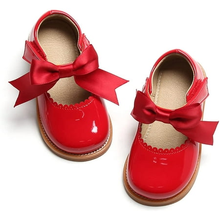 

QWZNDZGR Toddler Little Girl Mary Jane Dress Shoes - Ballet Flats for Girl Party School Shoes