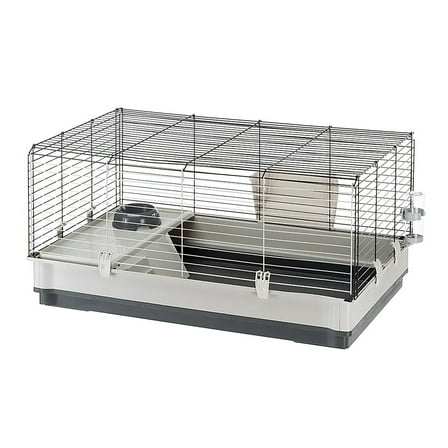 Ferplast Krolik Rabbit Cage | 39.4L x 23.6W x 19.7H Inches | Gray & Black