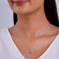 thumbnail image 2 of 925 Sterling Silver Hypoallergenic Silver Royal Blue Pendant Necklace with Link Chain - Elegant Anniversary and Birthday Gift for Women, 2 of 4
