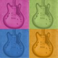 thumbnail image 2 of Hakimipour, Tiffany 20x20 White Modern Wood Framed Museum Art Print Titled - Colorful Guitar Pack, 2 of 4
