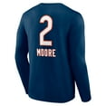 thumbnail image 3 of Men's D.J. Moore Navy Chicago Bears Team Wordmark Player Name & Number Long Sleeve T-Shirt, 3 of 3