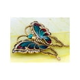 thumbnail image 2 of Womens Antique Golden Tone Turquoise Red Vintage Butterfly Brooch Pin, 2 of 4