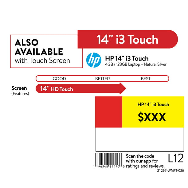 HP 14" Touch, Intel Core i3-1115, 4GB RAM, 128GB Silver, Windows 11 (S mode), 14-dq2032wm - Walmart.com