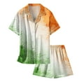 thumbnail image 4 of RMGVDSD Girls Pajamas Summer Short Sets Girls' St. Patrick's Day Printed Pajamas Short Sleeved Button Down Shirt Tops Shorts Sleepwear Set Summer Casual Nightwear, 4 of 4