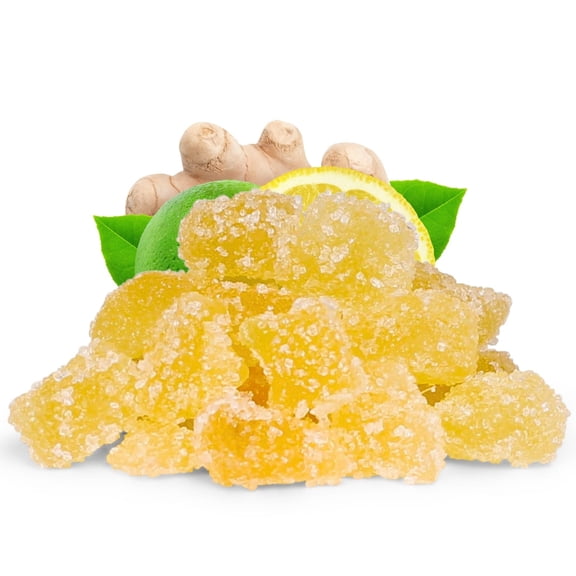 Crystallized Ginger Dices by It's Delish, 2 Lbs Bulk Bag  Candied Dried Ginger Fruit Chews Natural Candy, Ginger Root with Sugar Crystals, Unsulphured, No Color Added - Healthy Snack, Vegan, Kosher
