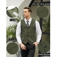 thumbnail image 4 of COOFANDY Men's Casual Business Vests Lightweight Waistcoat Slim Fit Suit Vest Lake Green Large, 4 of 10