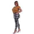 thumbnail image 2 of Plus Size Tummy Control Sculpting Treggings - Black, White, Mustard Plaid, 2 of 8