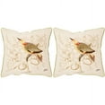 thumbnail image 2 of SAFAVIEH Esty Embroidered Bird Pillow, 18" x 18", Cream, Set of 2, 2 of 4