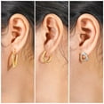 thumbnail image 3 of JeenMata 3 Pairs Variety Pack Trendy Earrings Bundles - Huggie Hoops Earrings and Triangle Dangle Drops - Gift for Her, 3 of 5