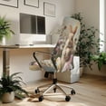 thumbnail image 3 of Renewold Office Chair Cover Executive Computer Chair Slipcover Stain Resistant High Back Chair Protector for Easter Home Decor Universal Fits, Retro Easter Bunny Egg Floral, L, 3 of 7