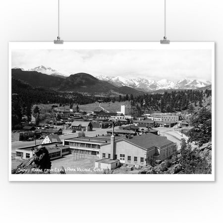 Estes Park, Colorado - Snowy Mountains from Town Photograph (9x12 Art Print, Wall Decor Travel