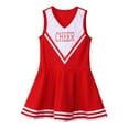thumbnail image 2 of TiaoBug Kids Girls Cheerleading Uniform Dance Dress Sleeveless V Neck Letter Dresses 6-14, 2 of 7