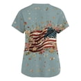 thumbnail image 5 of Women's 250th Anniversary Scrub Tops Plus Size Short Sleeve V-Neck Red White and Blue Flag Floral Print Work Uniforms 4th of July Nursing Medical Scrubs T Shirts with Pockets, 5 of 5