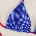 thumbnail image 5 of Women's Bikini Swimsuits, Plaid Strapless Cup Tie Side Two Piece Bikini Summer Swimwear Blue L, 5 of 6