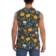 thumbnail image 4 of Fotbe Pumpkin Men's Camiseta sin Mangas Estampada para Hombres, Playera Casual para Gimnasio, Entrenamiento, Playa-Medium, 4 of 7