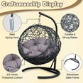 thumbnail image 3 of Noaman Cat Swing Bed with Stand & Cushion, Gray Cat Egg Chair with Rattan Wicker Look, Indoor/Outdoor Hanging Swinging Pet Bed for Cats & Small Dogs, 15.6"L x 19.3"W x 17.7"H, 3 of 20