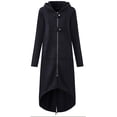 thumbnail image 4 of Fesfesfes Women Hooded Sweatshirt Women Hooded Long Sleeve O-Neck Pockets Solid Hooded Coat Tops on, 4 of 5