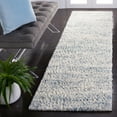thumbnail image 2 of SAFAVIEH Berber Shag Torvald Abstract Runner Rug, Ivory/Light Aqua, 2'3" x 8', 2 of 8