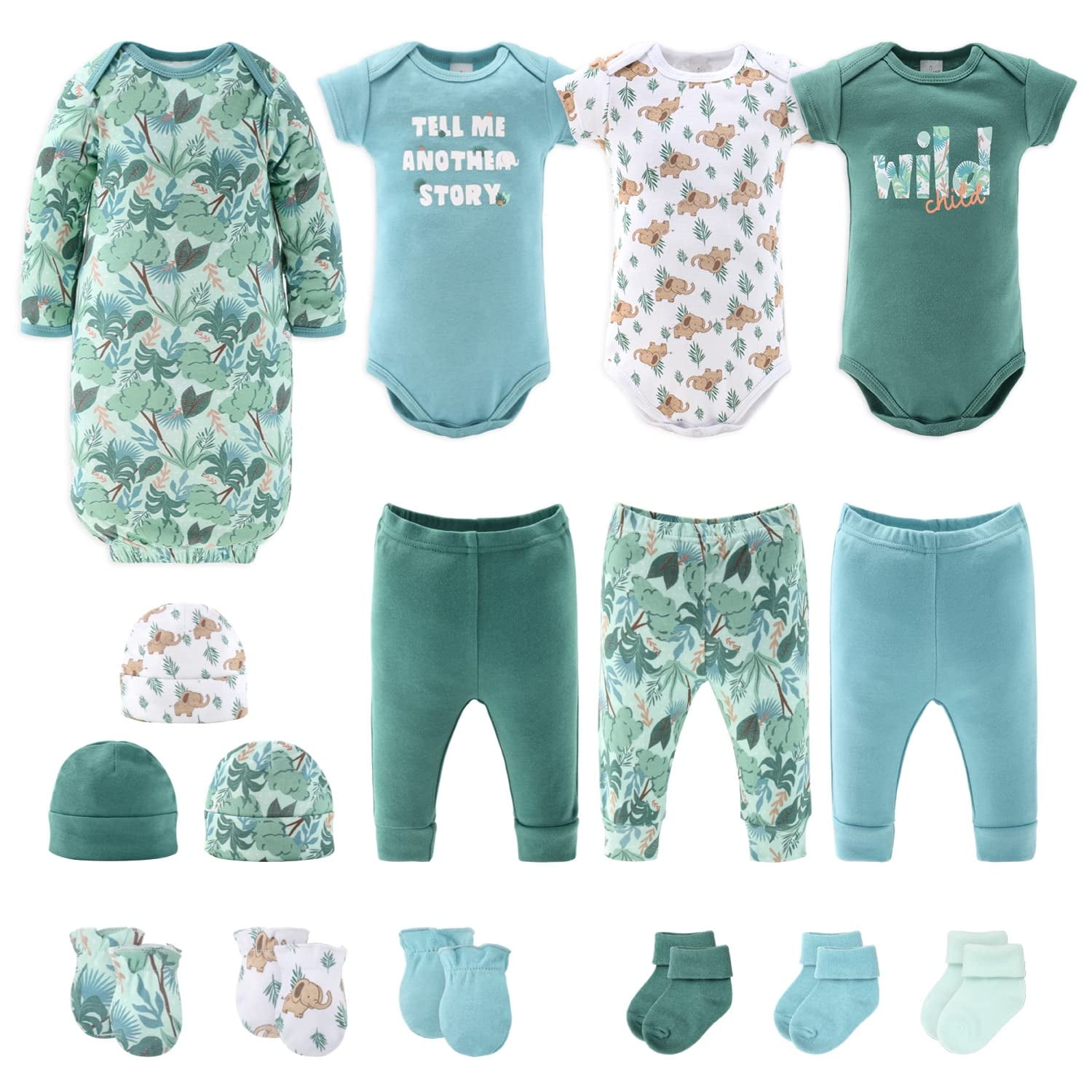 The Peanutshell Newborn Clothes & Accessories Gift Set -16 Piece