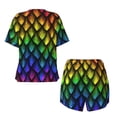 thumbnail image 5 of Picia Dragon Scales Pajamas Sets for Women Soft Short-Sleeved Pjs with Lounge Shorts Two Piece Sleepwear-Large, 5 of 9