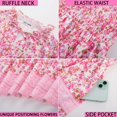 thumbnail image 5 of Vestido largo GRACE KARIN con estampado floral para verano, casual, rosa, XXL, 5 of 5