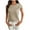Khaki, variant on Women's Summer Tops Trendy Cap Short Sleeve Crew Neck Textured Knit T Shirts Casual Loose Blouses with Pocket