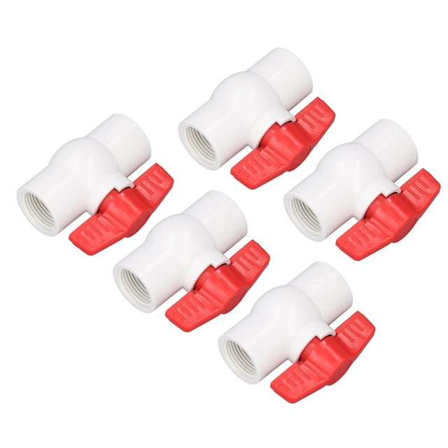 T Handle Ball Valve Flat Ball Valve Switch 5 Pcs Ball Valve Flat T Handle PVC Water Supply Ball Valve Switch For Swimming Pools