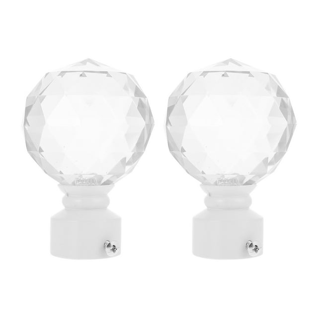MasteelfCA 2pcs Decorative Curtain Rod Finials Crystal Iron Art Curtain Rod Ends Accessory