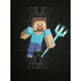 thumbnail image 2 of Minecraft Steve With Pitchfork Boy's Black T-shirt-Medium, 2 of 4