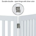 thumbnail image 6 of Unipaws Freestanding Wooden Dog Gate, Foldable Pet Gate with 2PCS Support Feet, Dog Barrier Indoor Pet Gate Panels for Stairs, 36 Inch Tall, 60 Inch Wide, White, 6 of 9