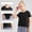 Black, variant on HAOTAGS Girls Dance T-Shirt Short Sleeve Round Neck Sport Tops with Adjustable Back Ties Green Size 8 Years