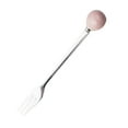 thumbnail image 2 of 6pcs Ceramic Handle Mini Stainless Steel Fork Flatware Tableware for Cake Coffee Dessert (Pink Fork), 2 of 8