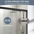 thumbnail image 5 of 56-60 in. W x 72 in. H Double Sliding Shower Door, Semi-frameless Bathroom Sliding Door with 1/4" (6mm) Tempered Glass for Walk-in Shower, Matte Black CM-24D03-60MBX, 5 of 6