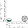 thumbnail image 6 of Gem Stone King 925 Sterling Silver Green Nano Emerald and Persian Blue Moissanite Filigree Style 3 Stone Ring for Women (1.65 Cttw, Oval 8X6MM and 6X4MM) (Size 7), 6 of 6