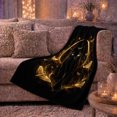 thumbnail image 6 of Mystical Golden Moonlit Black Cat Butterflies Halloween, Mystical Pet Portrait Pattern, Warm Flannel Blanket for Living Room and Bedroom, Cat Lovers Just Because Gift, Pet Lover Home Decor, 6 of 9