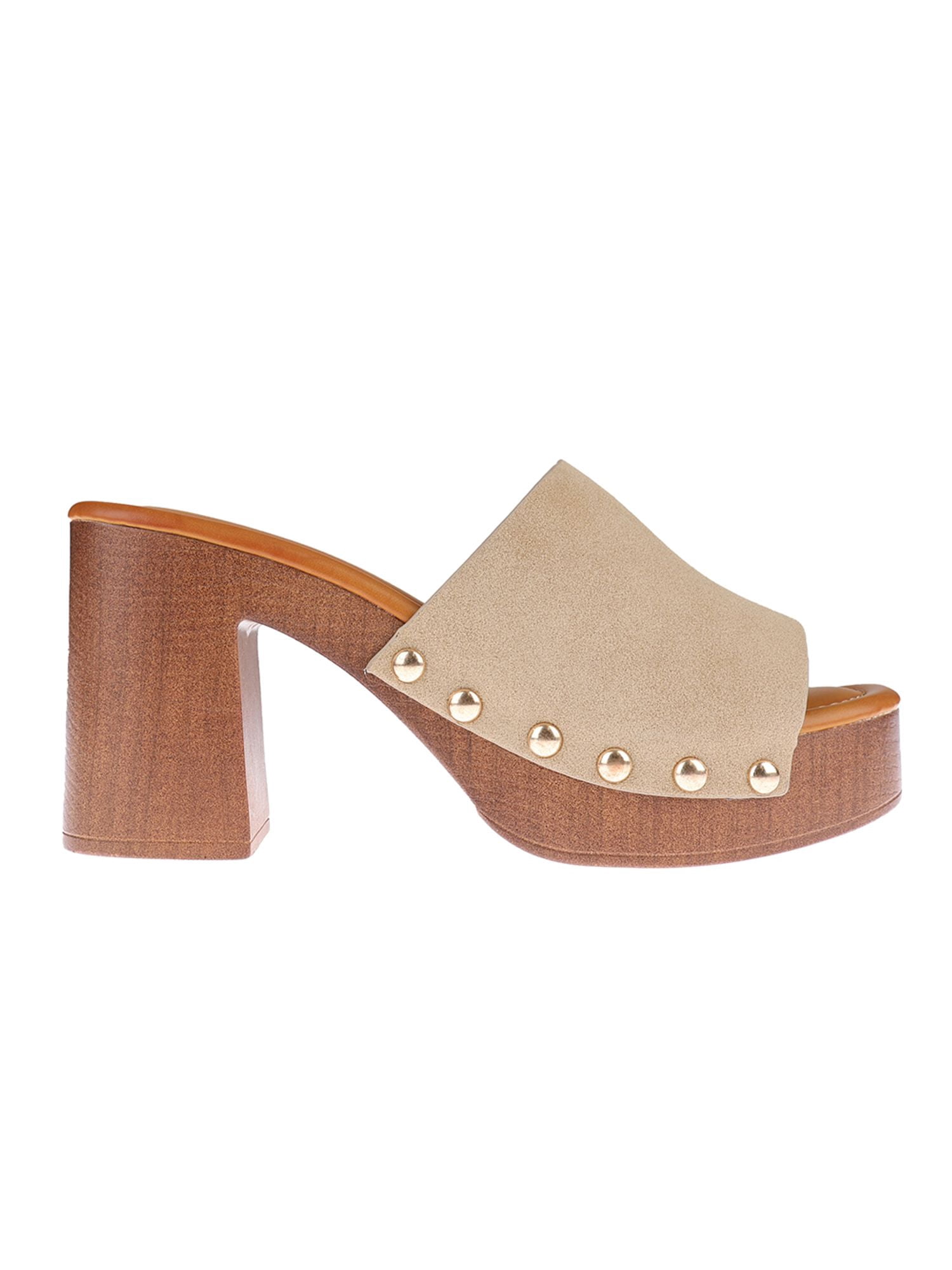 Mia Too Women's Studded Slide Heeled Clog