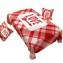 Xoxingysm Table Cloth Red Plaid Valentine'S Day Tablecloth Waterproof Tablecloth for Dining At Home, 1* Tablecloth